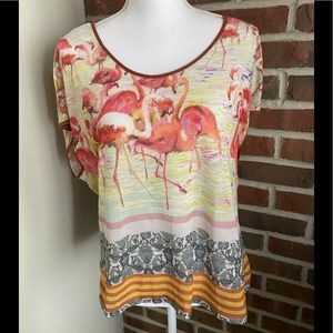 Anthropologie Dream Daily Flamingo Print Tee